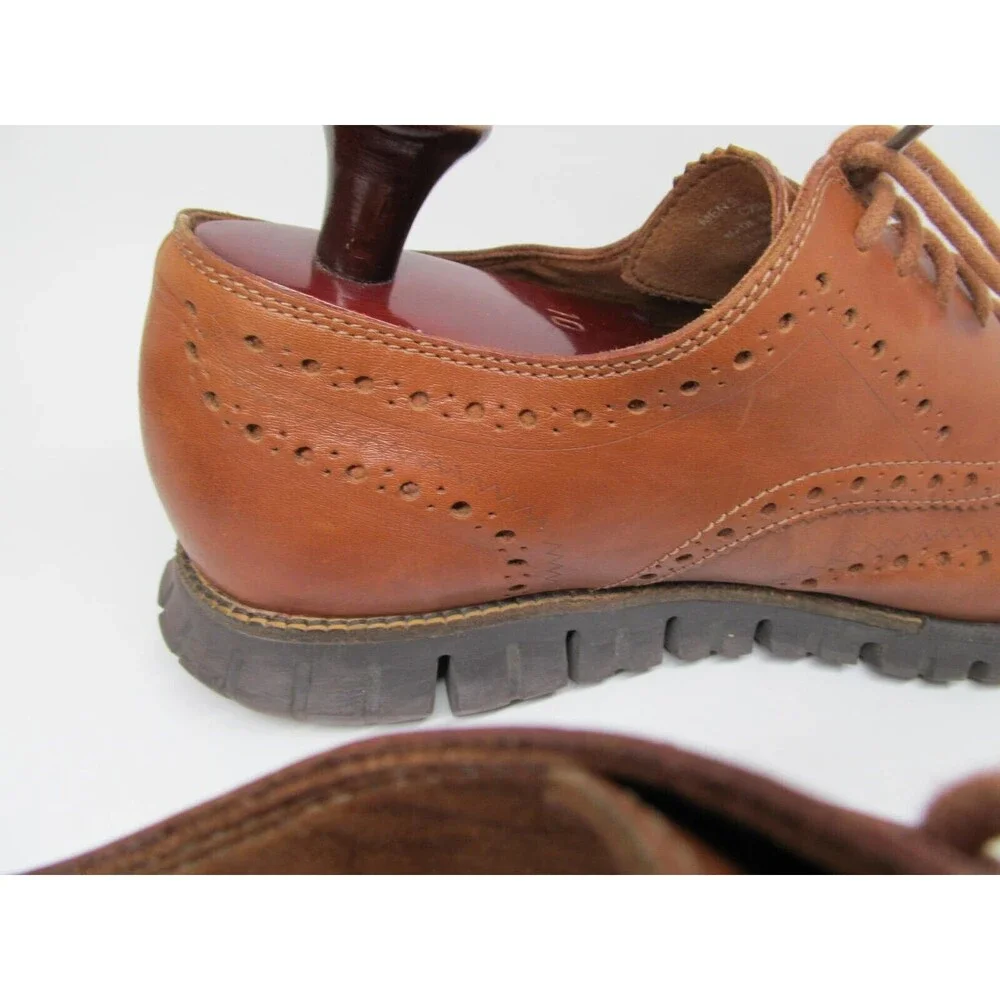 Cole Haan ZeroGrand  Mens Brown Leather Wingtip Oxfords Size US 12 M